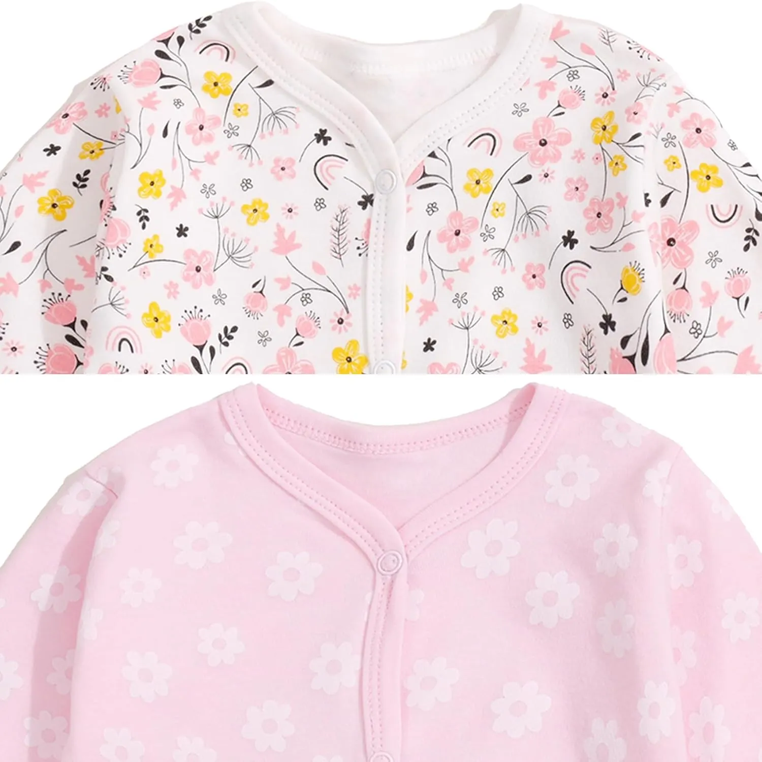 Clothes for Baby Girls 100% Cotton Printed Long Sleeve Footed One-Piece Romper Baby Boy Clothes Set