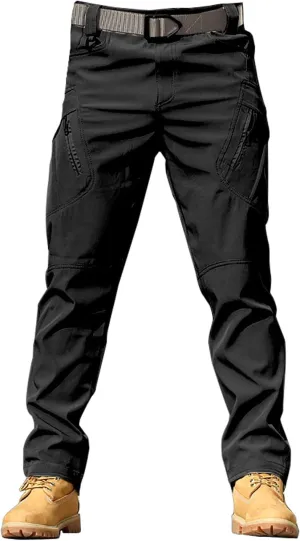 CRNTCEM Mens Waterproof Cargo Pants Ripstop Outdoor Work Hiking Pants Relaxed Fit Straight Leg Military Army Combat Pants