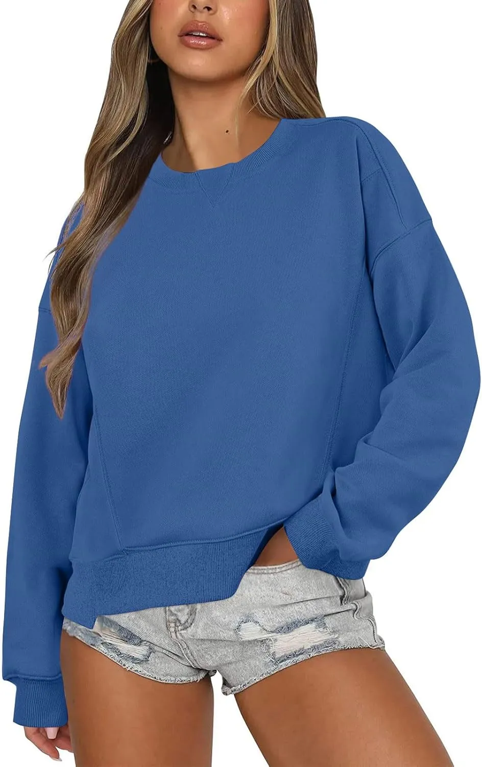 Crop Sweatshirt For Women Cute Long Sleeve Crew Neck Pullover Tops Oversized Sweatshirts Fall Fashion Outfits 2023