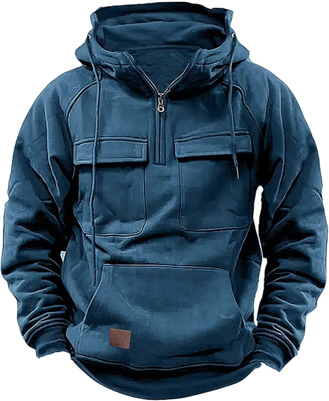 Ctreela Tactical Hoodie Coats for Men's Outdoor Windproof Hoodie Military Jacket Coat Sports Work 1/4 Zip Hooded Sweatshirts
