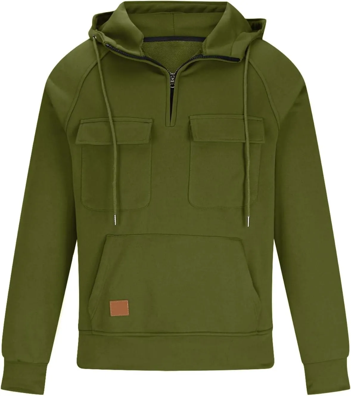 Ctreela Western Cargo Hoodie for Mens Military Outdoor Sports Hooded Sweatshirt Big and Tall 1/4 Zip Shirts Tactical Gear