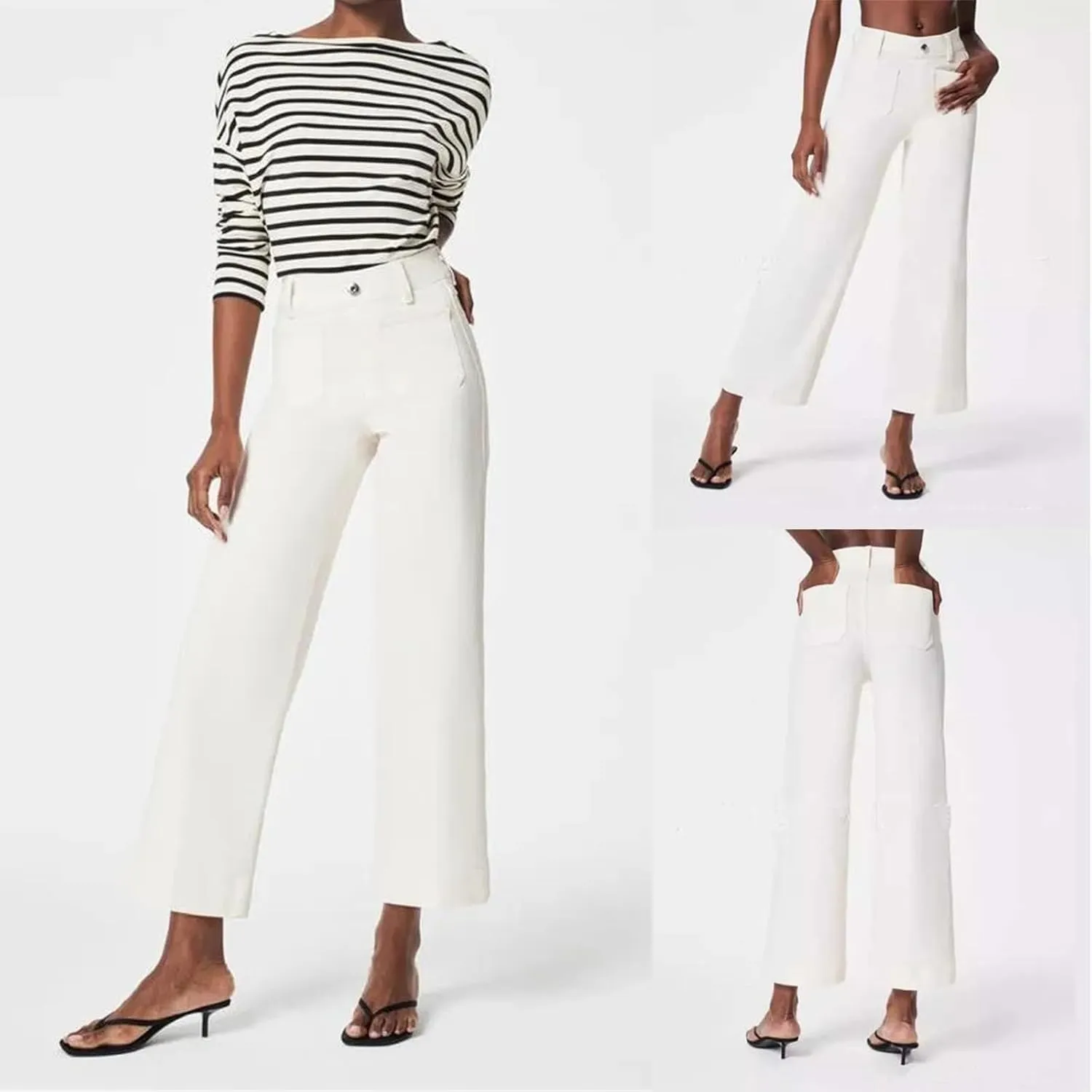 Curvachic Jeans, Oprah's Favorite Jeans Pants,CurvaChic Tummy High Waisted Control Cropped Wide-Leg Jeans