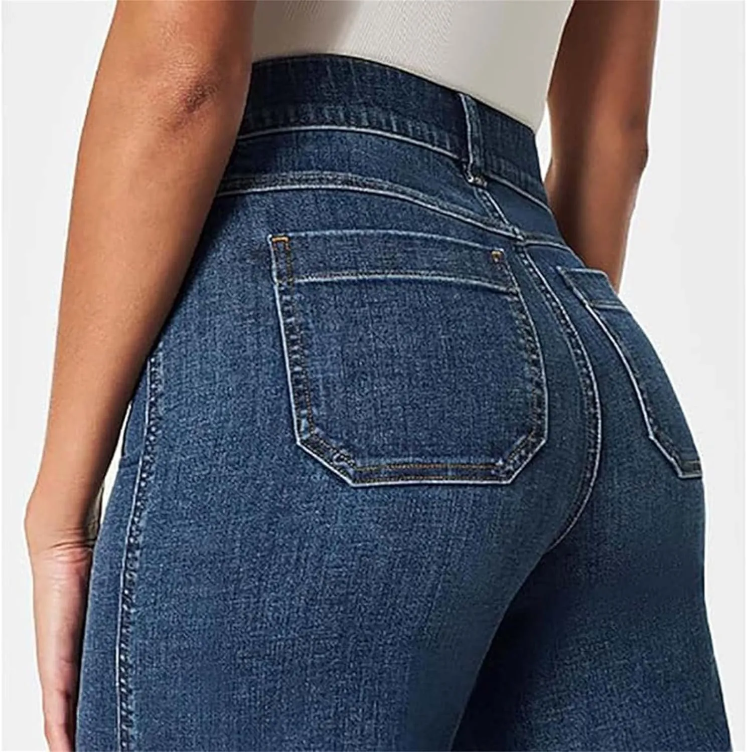 Curvachic Jeans, Oprah's Favorite Jeans Pants,CurvaChic Tummy High Waisted Control Cropped Wide-Leg Jeans