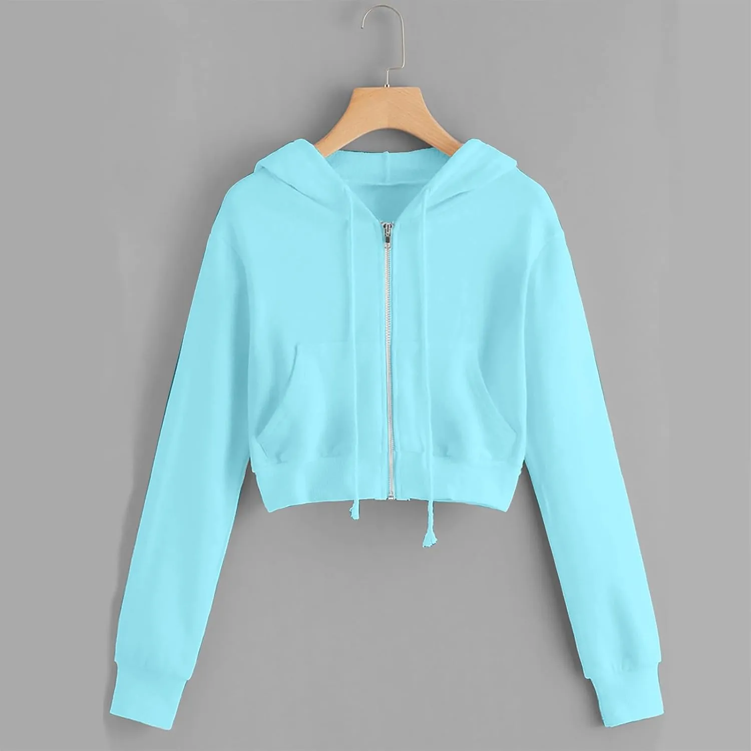Dademeo Y2k Zip up Cropped Hoodies Sweatshirts for Teen Girls Fall Fleece Casual Drawstring Hoodies Jackets with Pockets