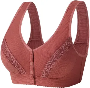 Daisy Bras for Older Women Front Closure No Underwire Supportive Bra - Seamless Sexy Push Up Wireless Bra