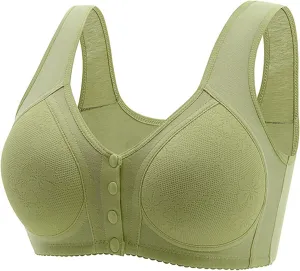 Daisy Bras Women's No Underwire Comfort Senior Wireless Snap Closing Bra 2025 Comfy Convenient Front Closure Bralette