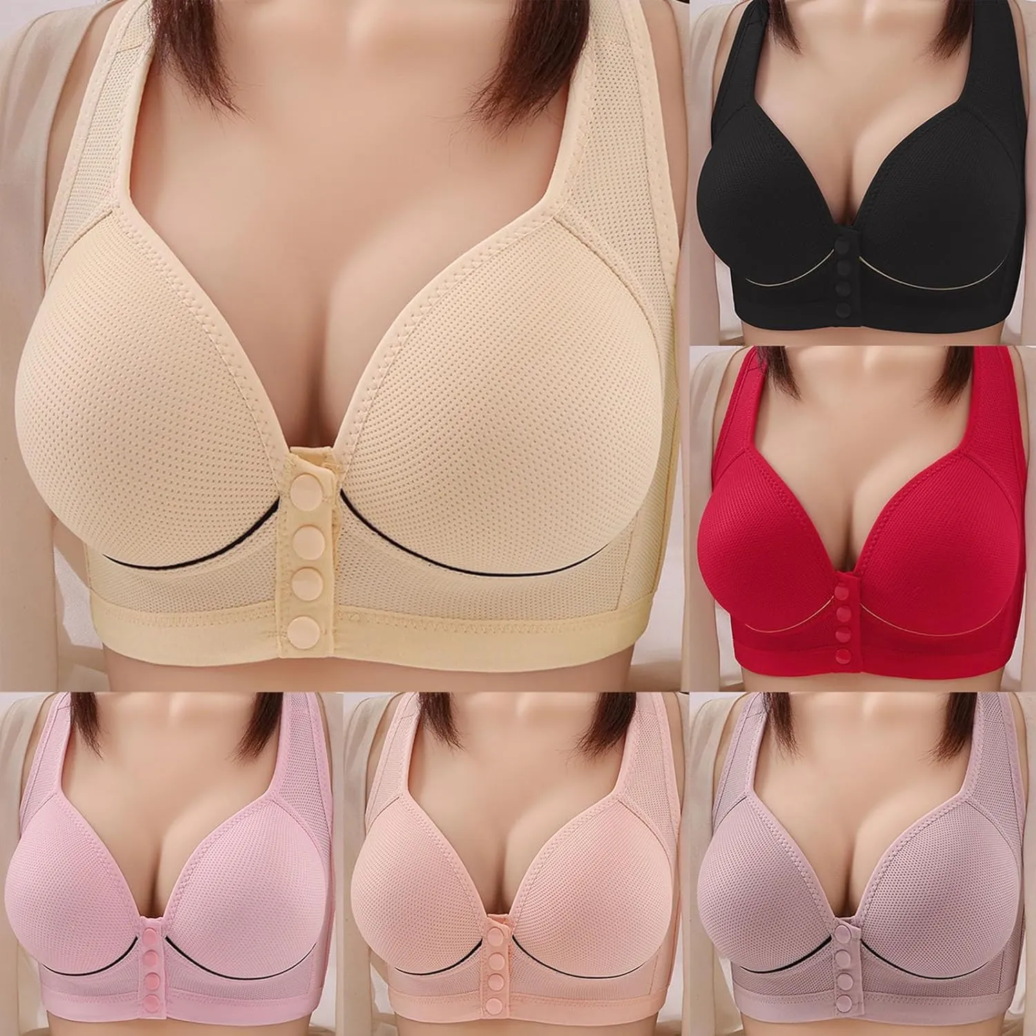 Daisy Bras Women's No Underwire Comfort Senior Wireless Snap Closing Bra 2025 Comfy Convenient Front Closure Bralette