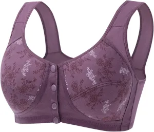 Daisy Bras Women's No Underwire Comfort Senior Wireless Snap Closing Bra 2025 Comfy Convenient Front Closure Bralette