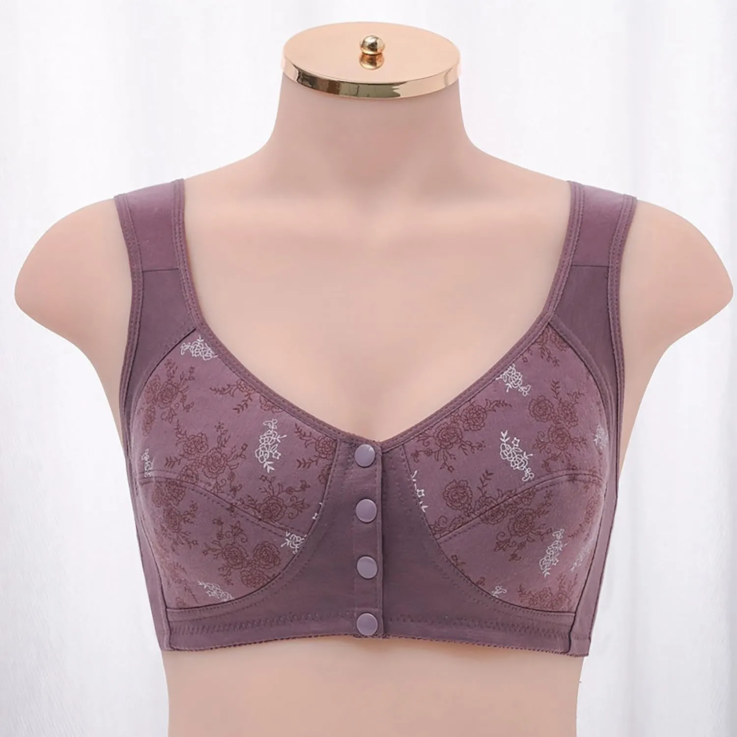 Daisy Bras Women's No Underwire Comfort Senior Wireless Snap Closing Bra 2025 Comfy Convenient Front Closure Bralette