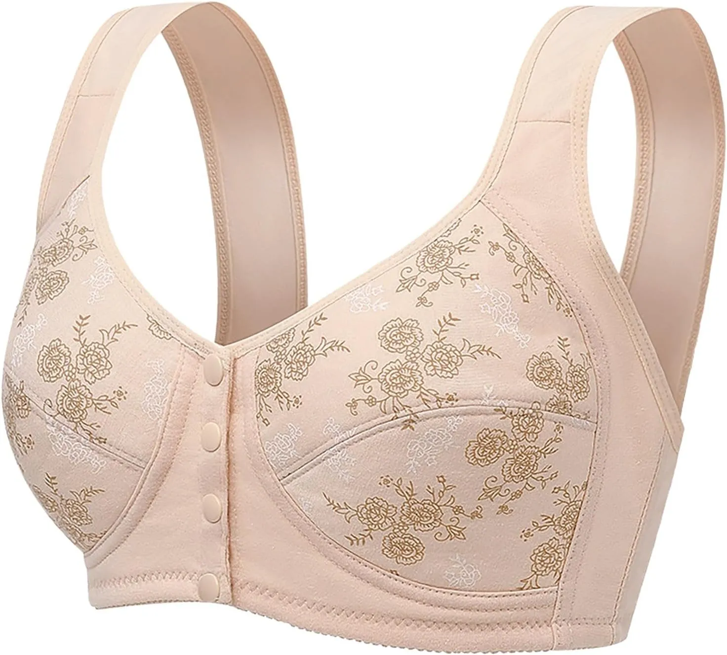 Daisy Bras Women's No Underwire Comfort Senior Wireless Snap Closing Bra 2025 Comfy Convenient Front Closure Bralette