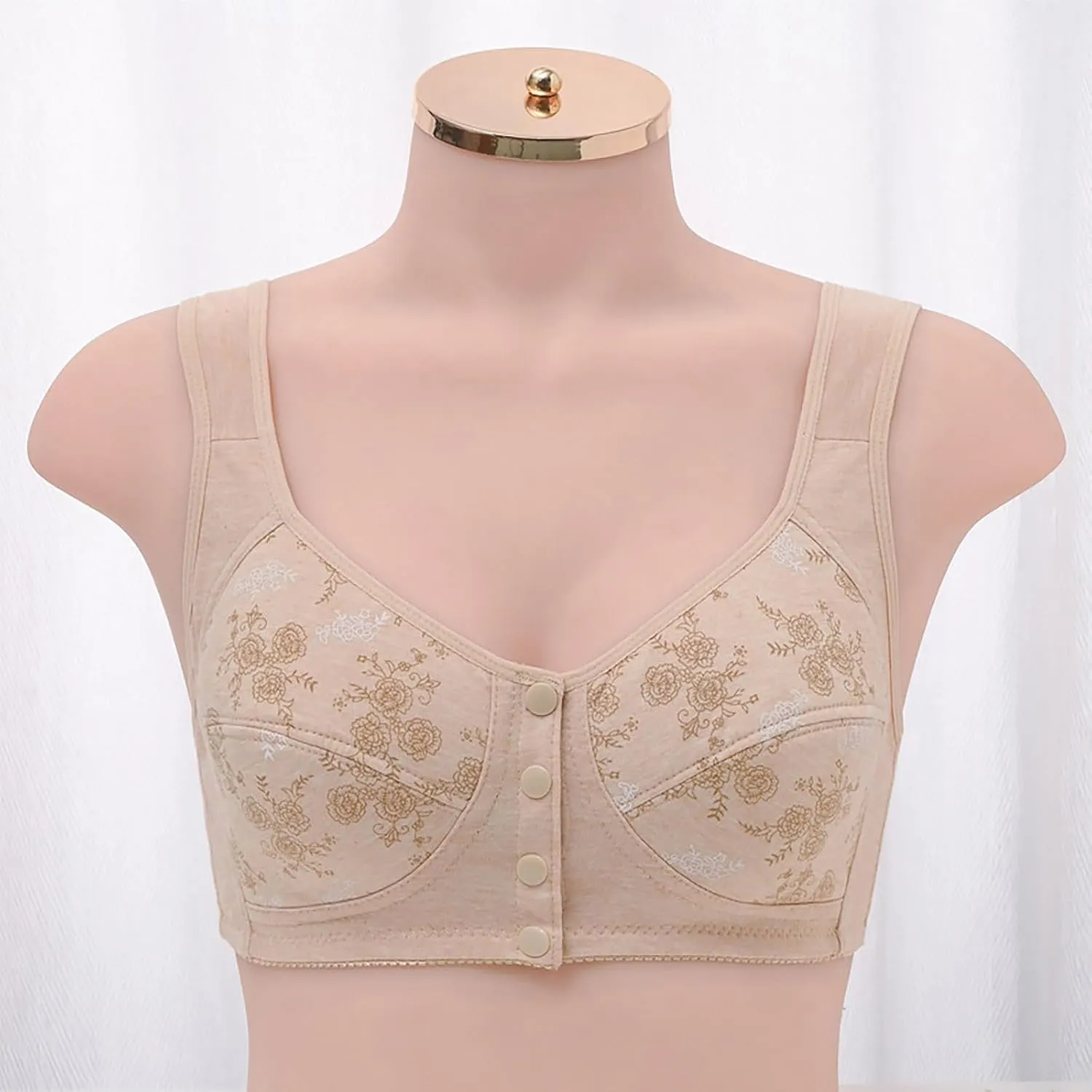 Daisy Bras Women's No Underwire Comfort Senior Wireless Snap Closing Bra 2025 Comfy Convenient Front Closure Bralette