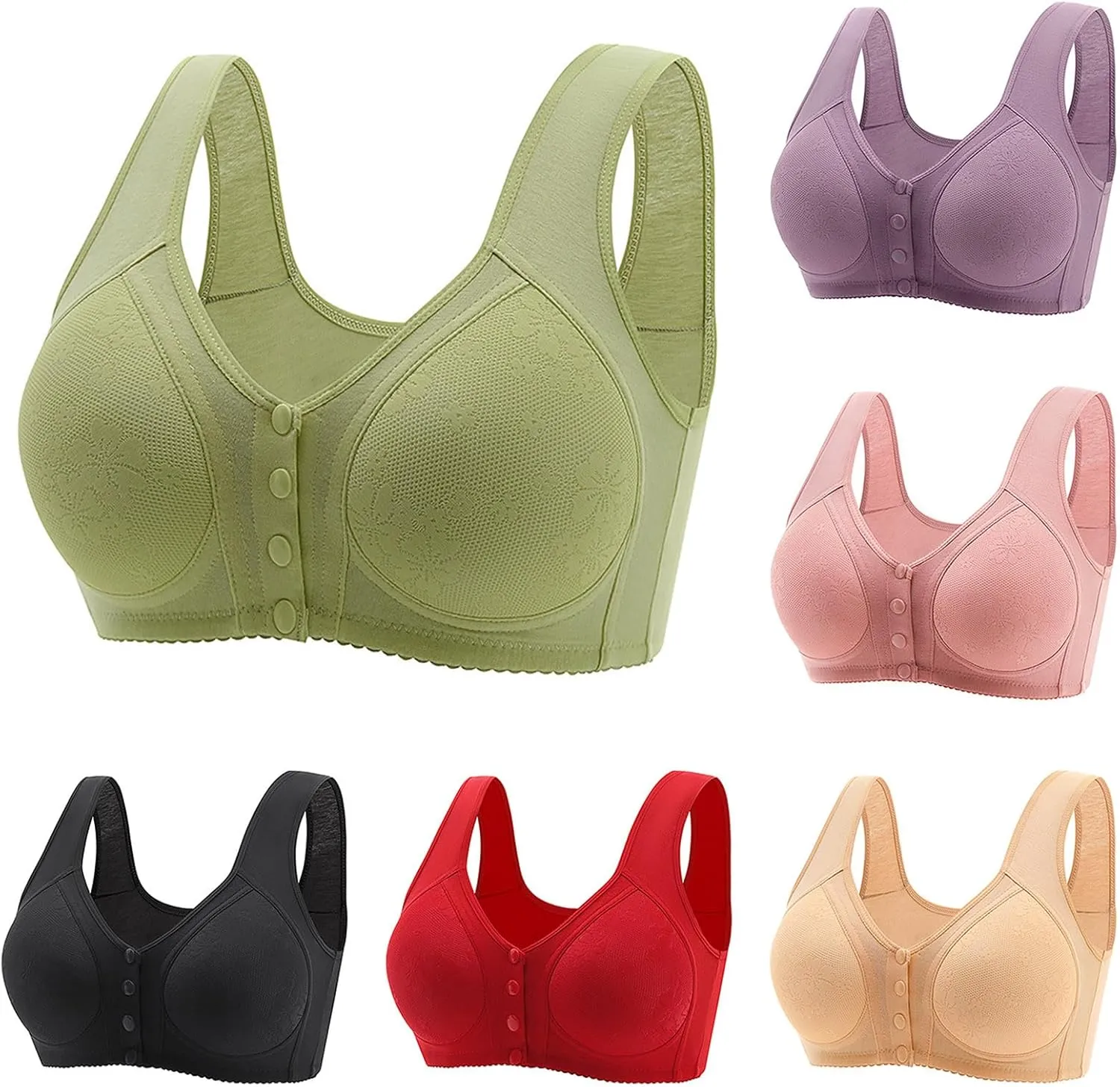 Daisy Bras Women's No Underwire Comfort Senior Wireless Snap Closing Bra 2025 Comfy Convenient Front Closure Bralette