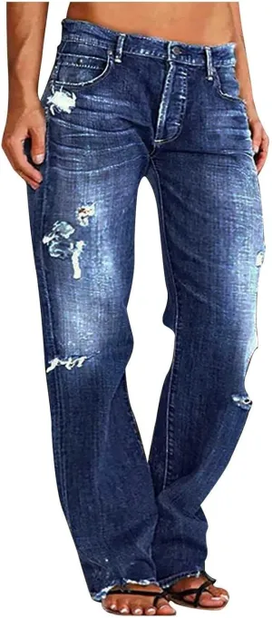 Denim Sweatpants Jeans for Women Trendy Low Rise Baggy Jeans Y2k Boyfriend Barrel Jeans Casual Loose Wide Leg Jeans