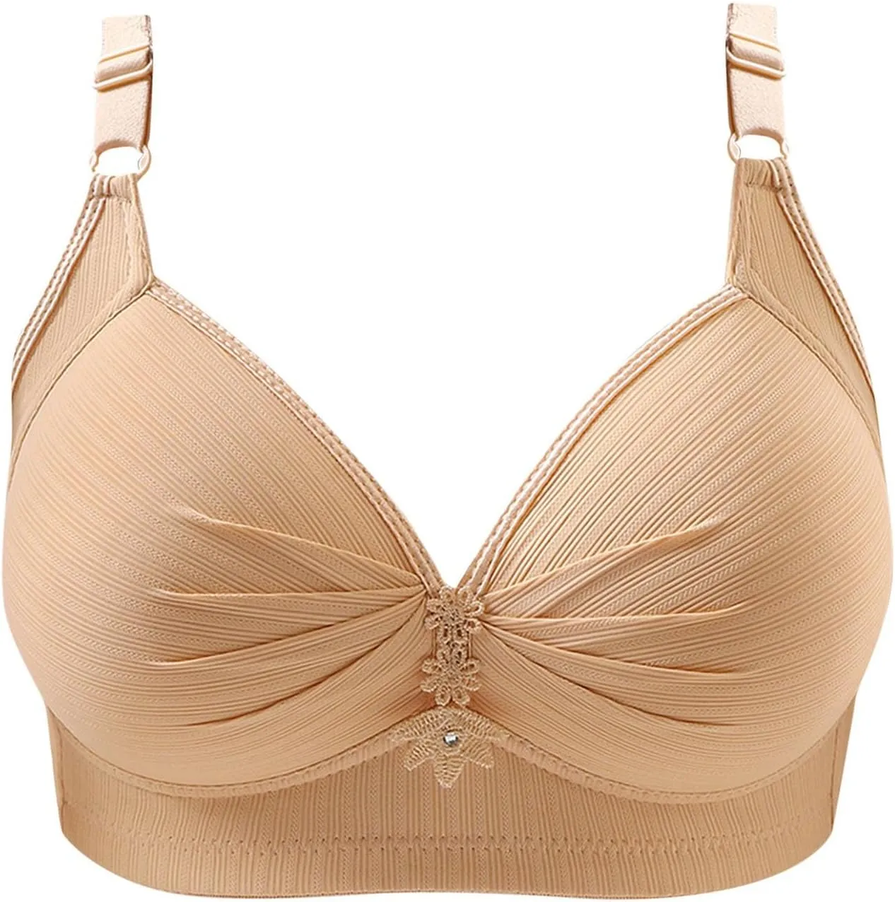 Everyday Bras Push Up for Large Breasted Women, Adjustable Strap Wireless Bralettes No Wire High Support Underwear