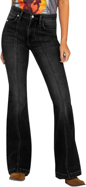 Flared Jeans Women High Waisted Plus Size Jeans Curvy Fit Jeans Bootcut Jeans Trendy Stretchy Booty Lift Denim Pants
