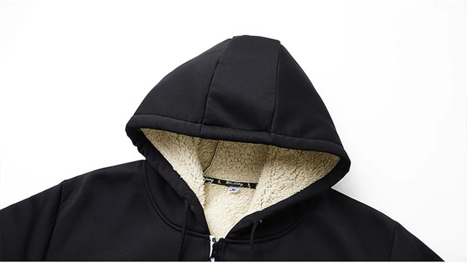 Fleece Hoodie for Men Winter Warm Jacket Full Zip Sherpa Lined Sweatshirt Casual Work Coat Thick Coats with Pocket