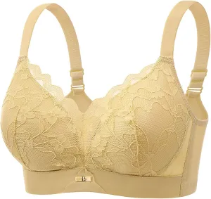 Floral Lace Bralettes for Women Adjustable Straps Beauty Back Push Up Bra Lightweight Breathable Everyday Lingerie Bra
