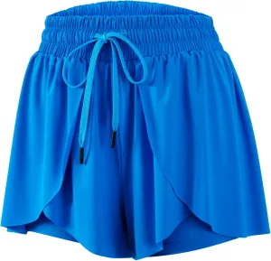 Flowy Running Shorts for Women Workout Athletic Gym Yoga Butterfly Skirt with Pockets Spandex Cute Clothes Summer