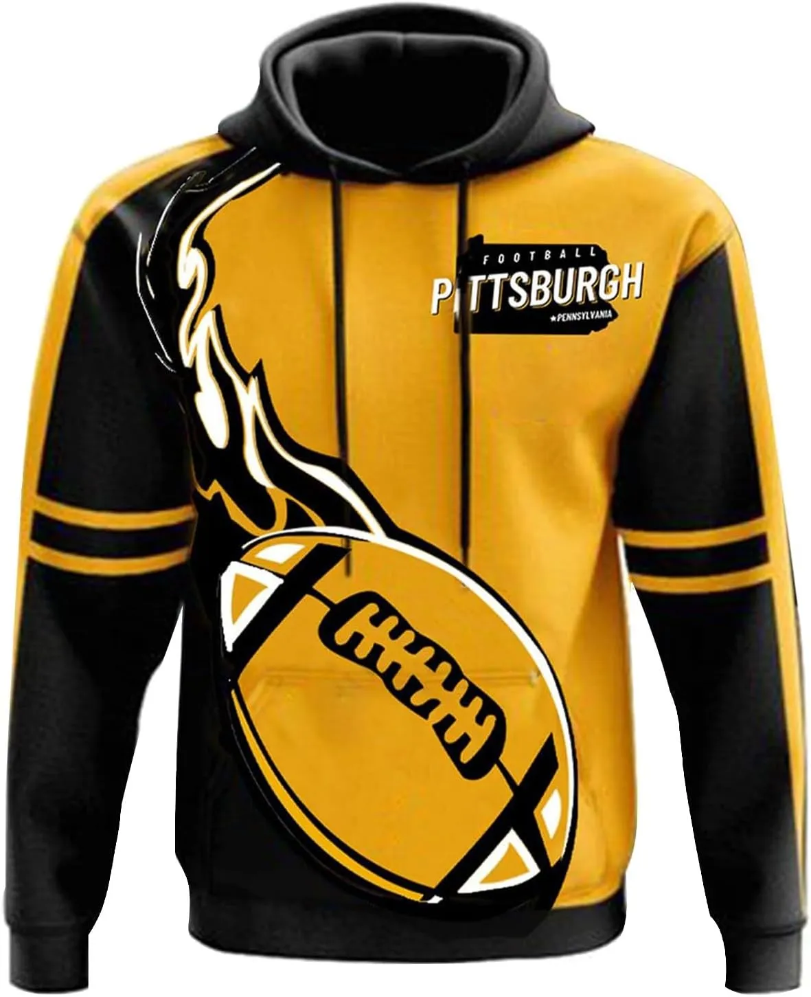 Football Hoodies for Men and Women Fans Gifts Casual Sweatshirts Collar Drawstring Long Sleeve Hooded Pullover Top