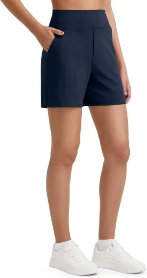 G4Free Women's 5'' Athletic Shorts High Waisted Running Yoga Shorts Summer Casual Shorts with Pockets
