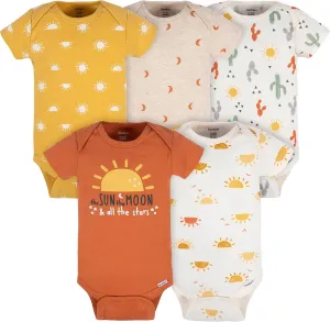 Gerber Baby Girls' 5-Pack Short Sleeve Variety Onesies Bodysuits