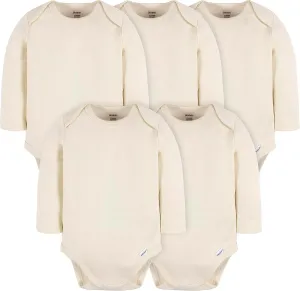 Gerber Baby Long Sleeve Solid Onesies Multi-Pack Interlock 180 Gsm