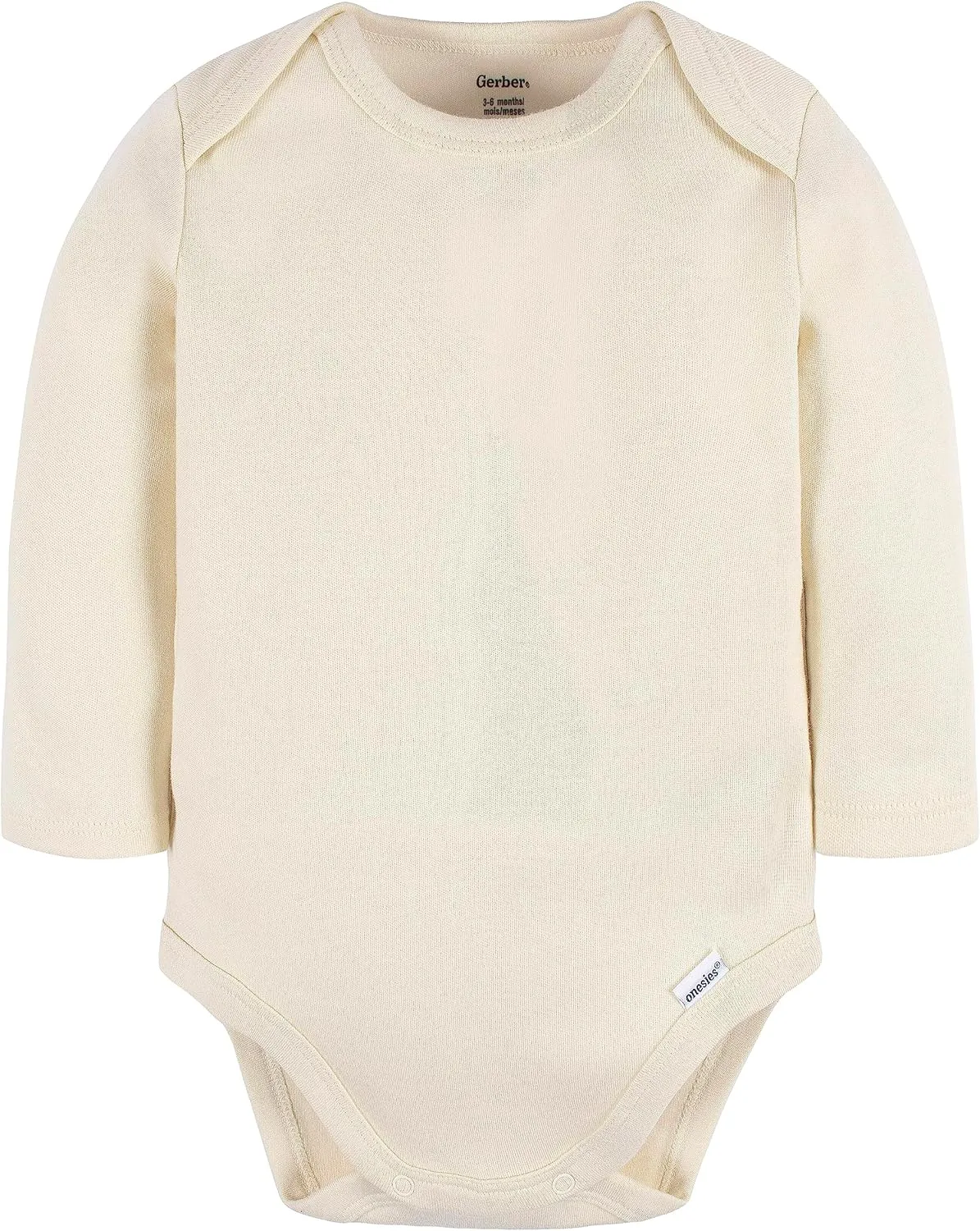 Gerber Baby Long Sleeve Solid Onesies Multi-Pack Interlock 180 Gsm