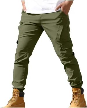Hiking Pants Men Camo Mens Cargo Pants Outdoor Slim Fit Lightweight Joggers Work Pants Multi-Pocket Military Pants