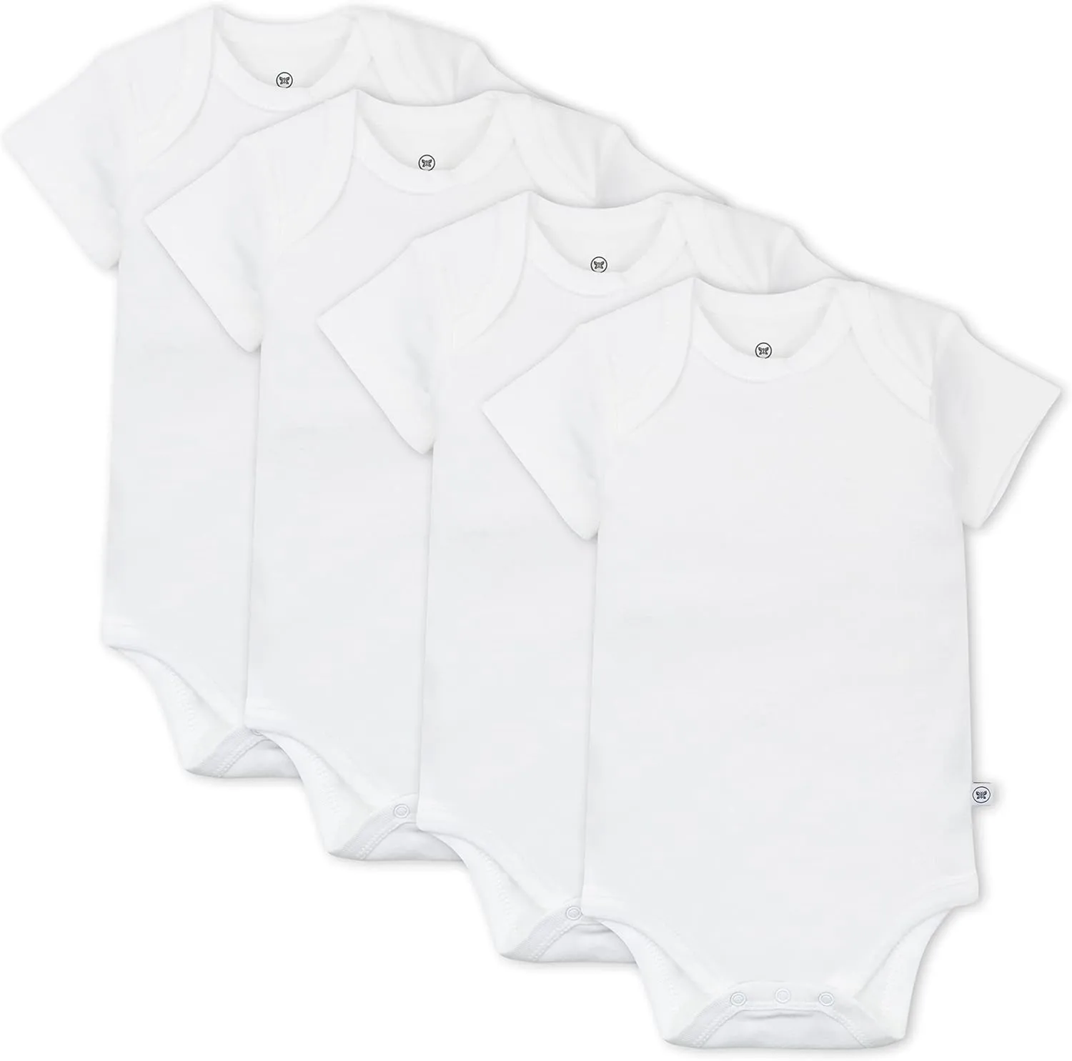 HonestBaby 4-pack Short Sleeve Bodysuits One-piece 100% Organic Cotton for Infant Baby Boys, Girls