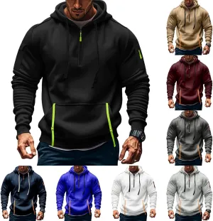 Hoodies for Men Casual Pullover Sports with Zipper Drawstring Fall Tops Winter Men'S Fashion Hoodies & Sweatshirts