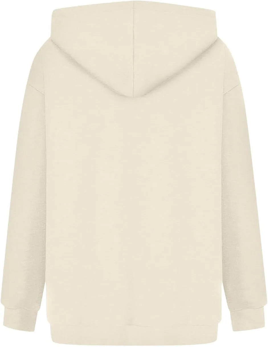 Hoodies for Women Fall Fashion 2024 Long Sleeve Outfits Tops Oversized Hoodies Solid Sweatshirt with Pocket