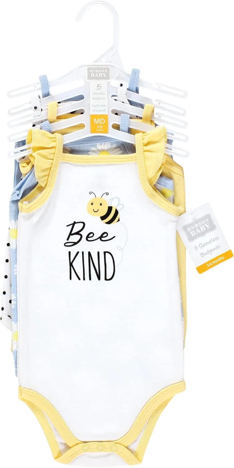 Hudson Baby Unisex Baby Cotton Sleeveless Bodysuits