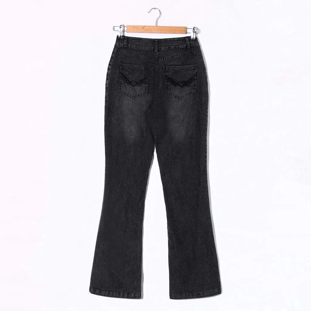 Jeans Women Lace Poket Waisted Pants Trousers Up Women’s Casual Women's Jeans Jeans for Women Jeans Women Junior