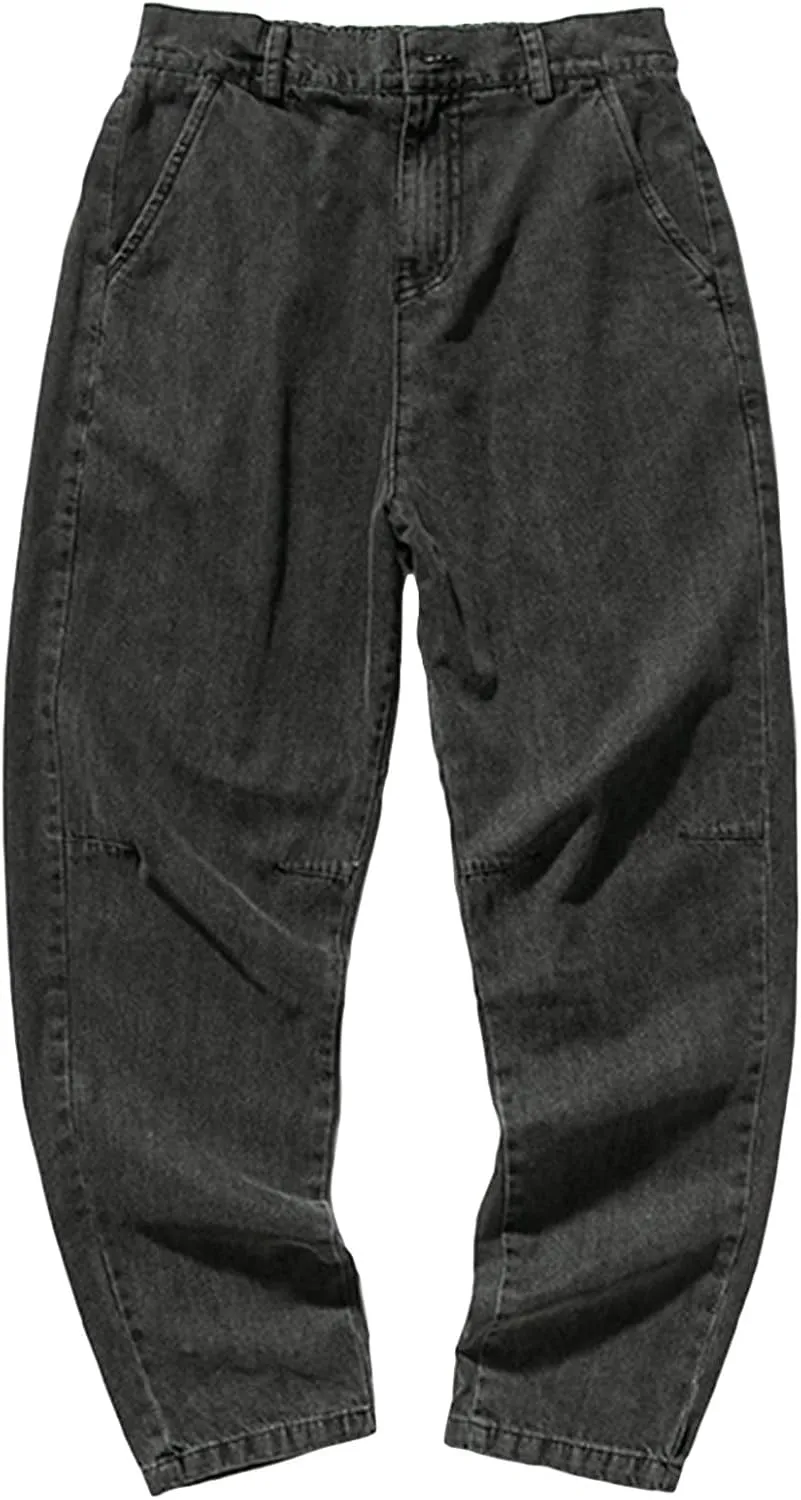 JEShifangjiusu Men's Straight Fit Jeans Casual Baggy Jeans Loose Fit Wide Leg Trousers Relaxed Fit Streetwear Denim Pants