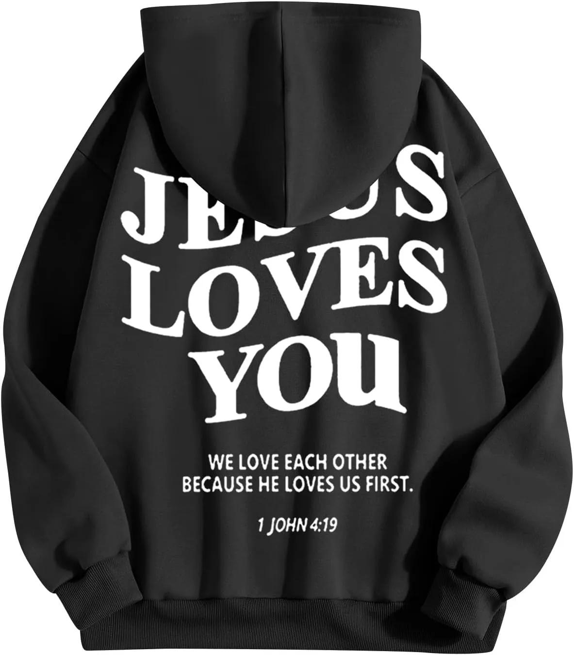 Jesus Loves You Zip Up Hoodie Men Trust in The Lord Sweatshirt Letter Print Preppy Coat Long Sleeve Jacket