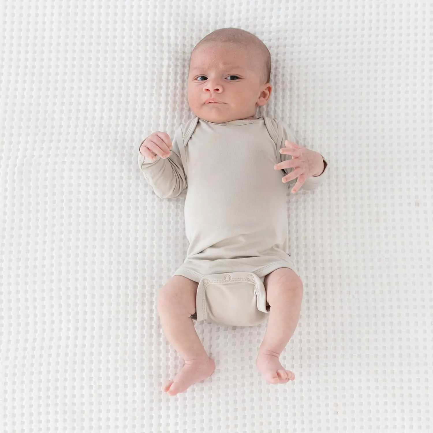 KYTE BABY Soft Bamboo from Rayon Long Sleeve Unisex Bodysuit, 0-24 Months