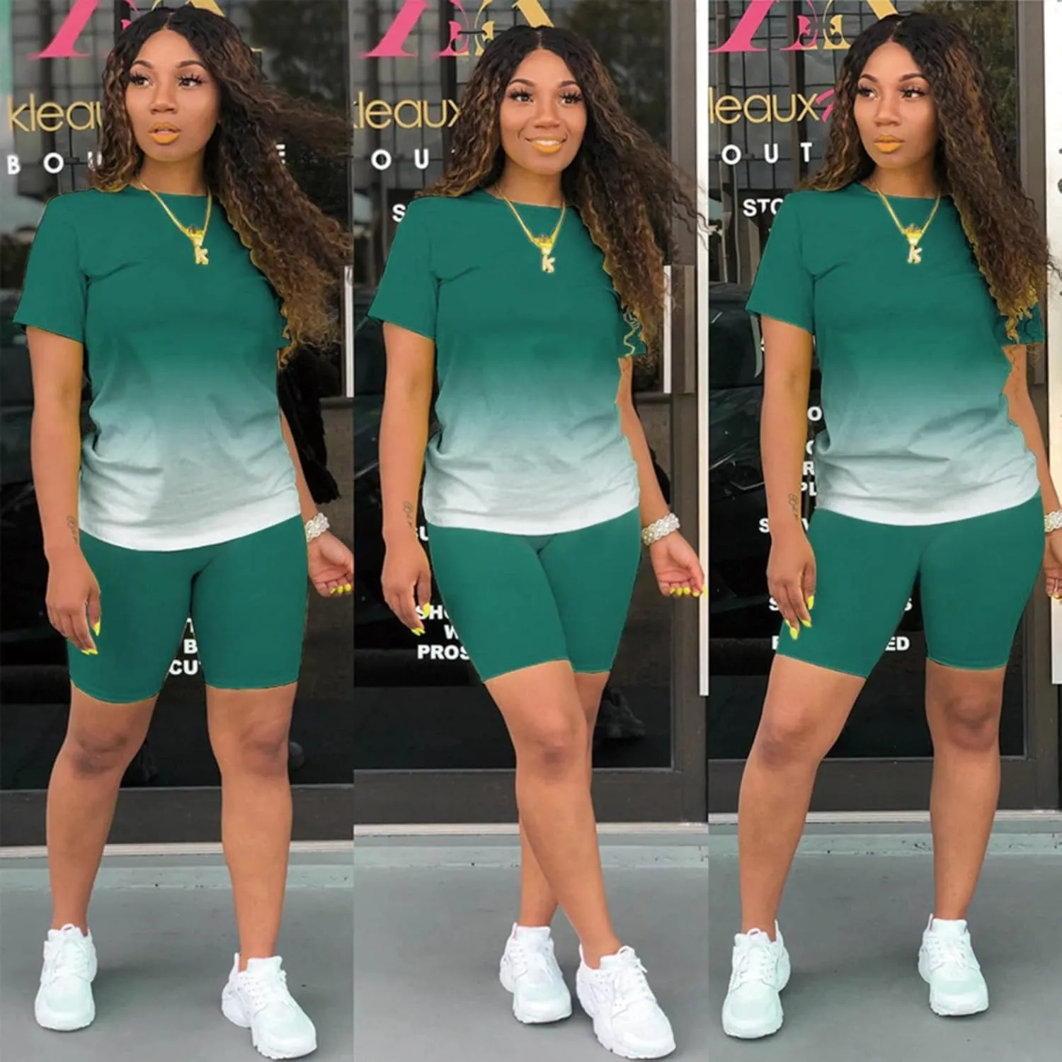 LCMTWX Womens Workout Sets Summer 2pcs Outfits For Women Short Sleeve T Shirts Bodycon Pants 2 Piece Workout Sets For Pink