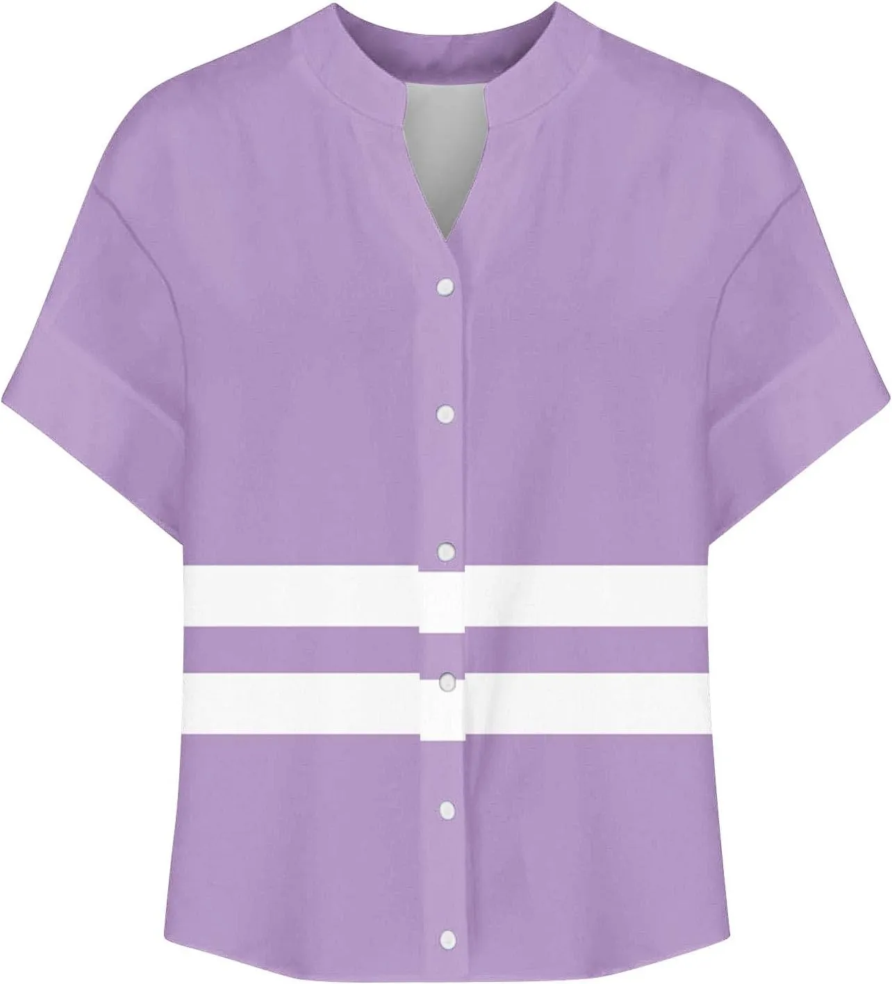Linen Shirts Women Loose Fit Roll Up Short Sleeve Blouse Notch V Neck Button Down Tops Cute Print T-Shirt Summer 2025