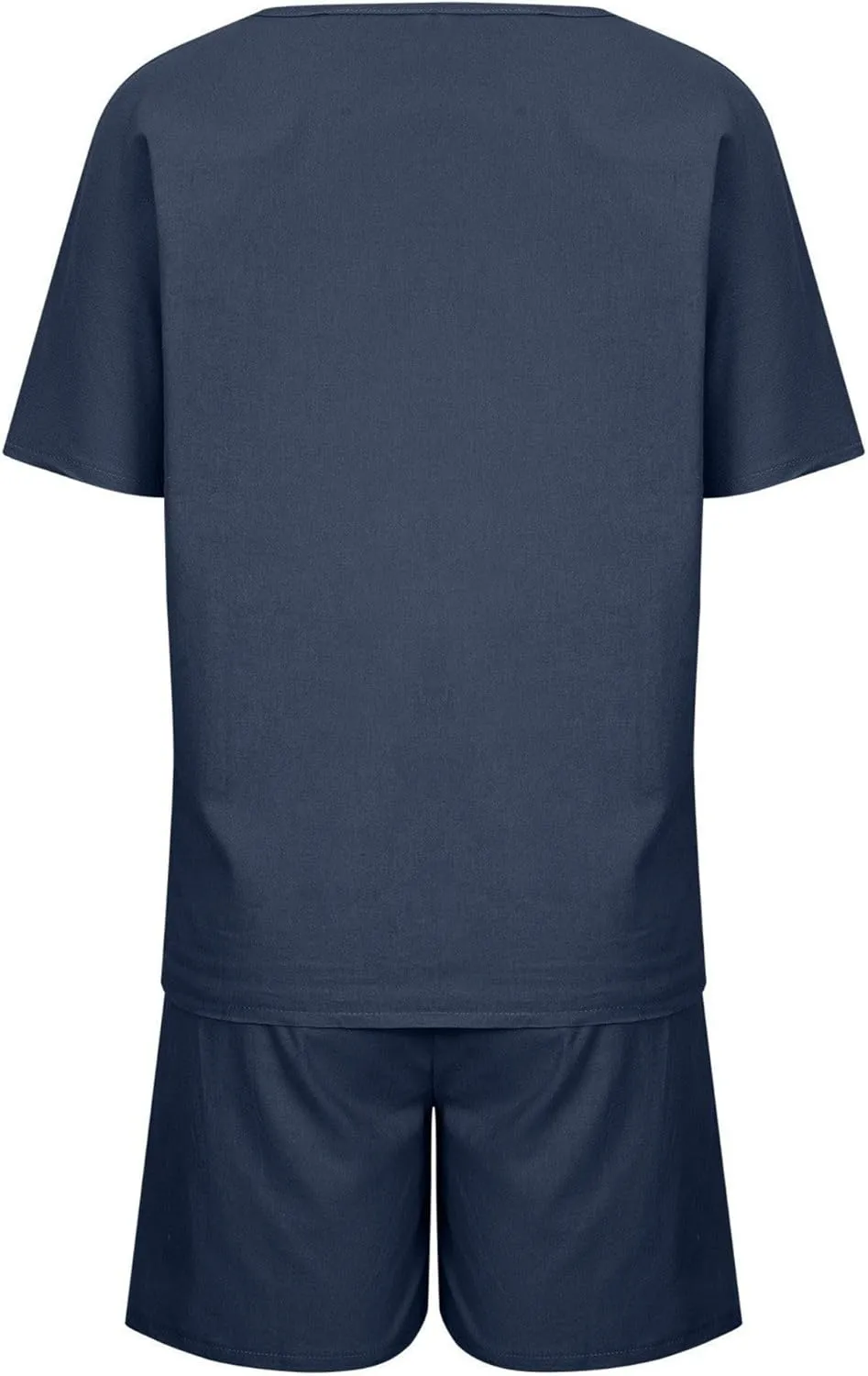 Linen Short Sets for Women 2 Piece Linen Outfits Linen Short Suits Summer Short Sleeve Linen Shirts Linen Shorts Sets