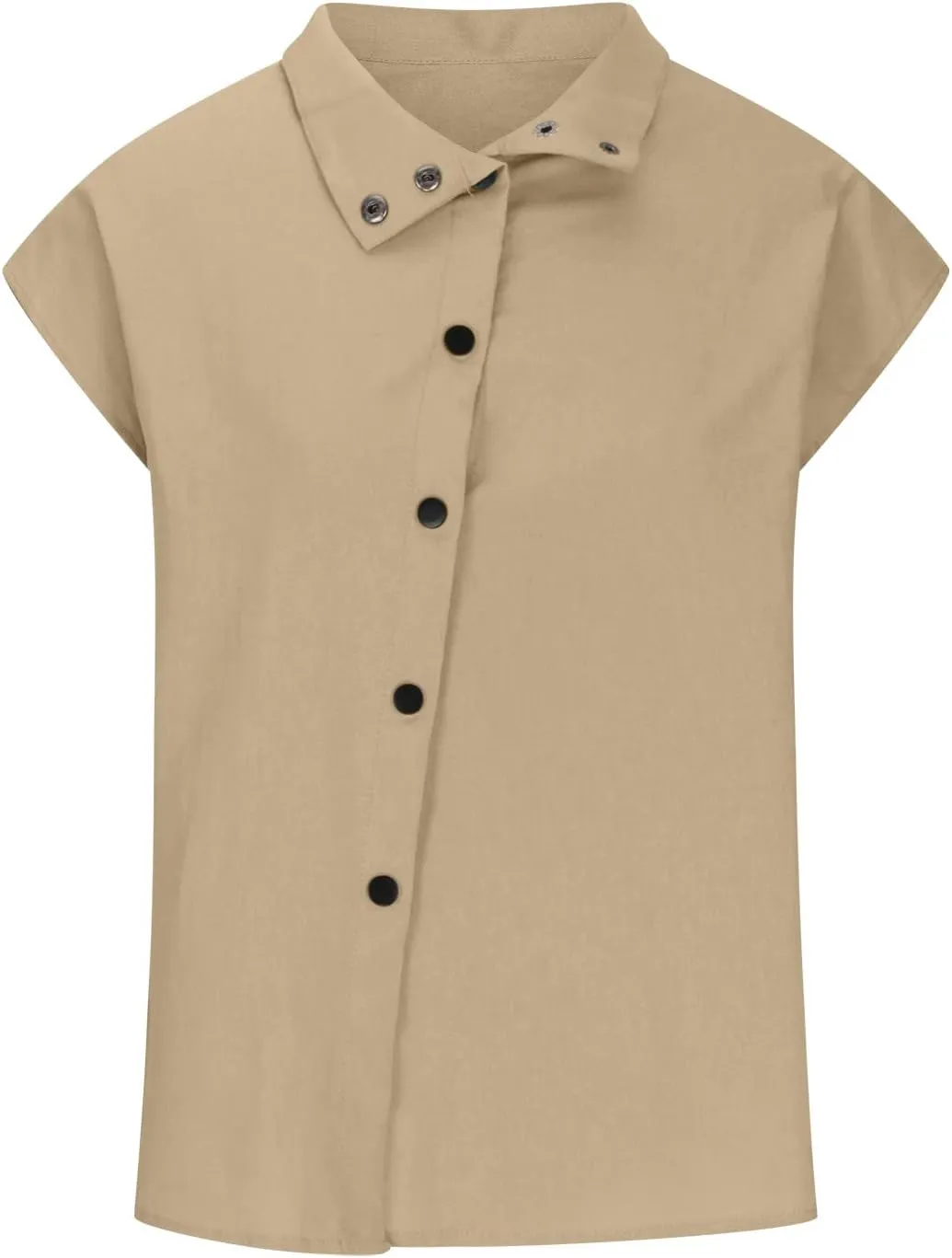 Linen Tops for Women Cap Sleeve Cotton Blend Tees Shirts Summer Fashion Dressy Casual Solid Color Plain Top