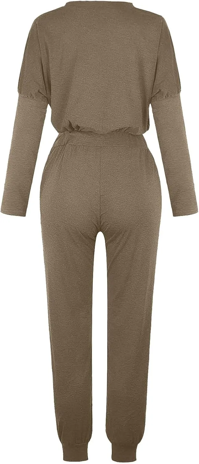 Lounge Sets for Women-2 Piece Sets for Women Jogger Sets for Women Long Sleeve Crewneck Sweatshirts With Sweatpant