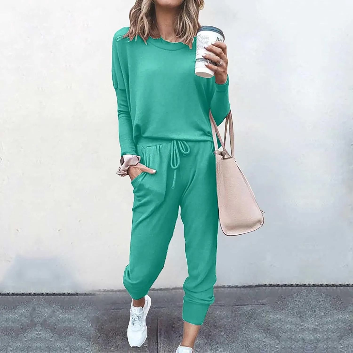 Lounge Sets for Women-2 Piece Sets for Women Jogger Sets for Women Long Sleeve Crewneck Sweatshirts With Sweatpant