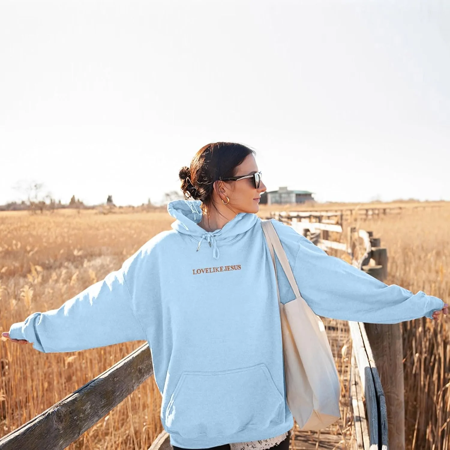 Love Like Jesus Hoodies for Men Women Christian Jesus Gift Long Sleeve Pollover Fashion Comfy Oversized Religious Sweatshirt