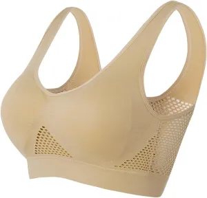 LRMQS Sports Bras for Women Plus Size Breathable Seamless Stretchy Push up Padded Bralettes Workout Yoga Gym Underwear Bra