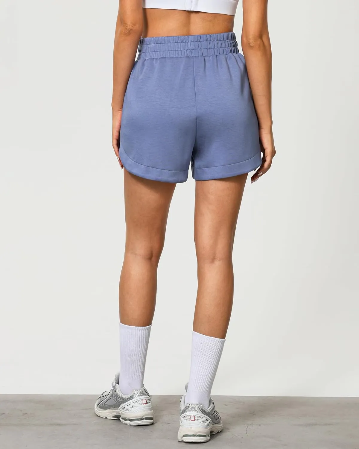 luvamia Athletic Shorts for Women High Waisted Comfy Pull On Elastic Waist Casual Lounge Summer Sweat Shorts with Pocket