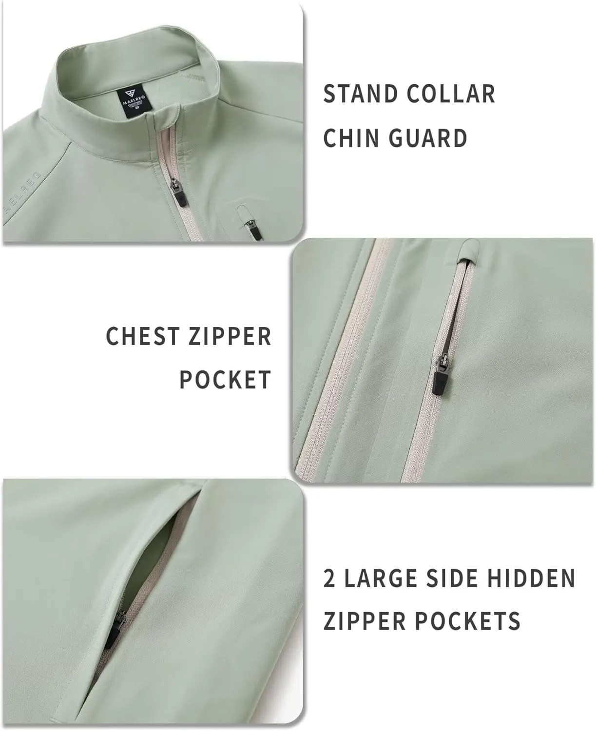 M MAELREG Mens Vests Outerwear Windproof Lightweight Softshell Vests Zip Pockets Sports Sleeveless Jacket Golf Vests for Men
