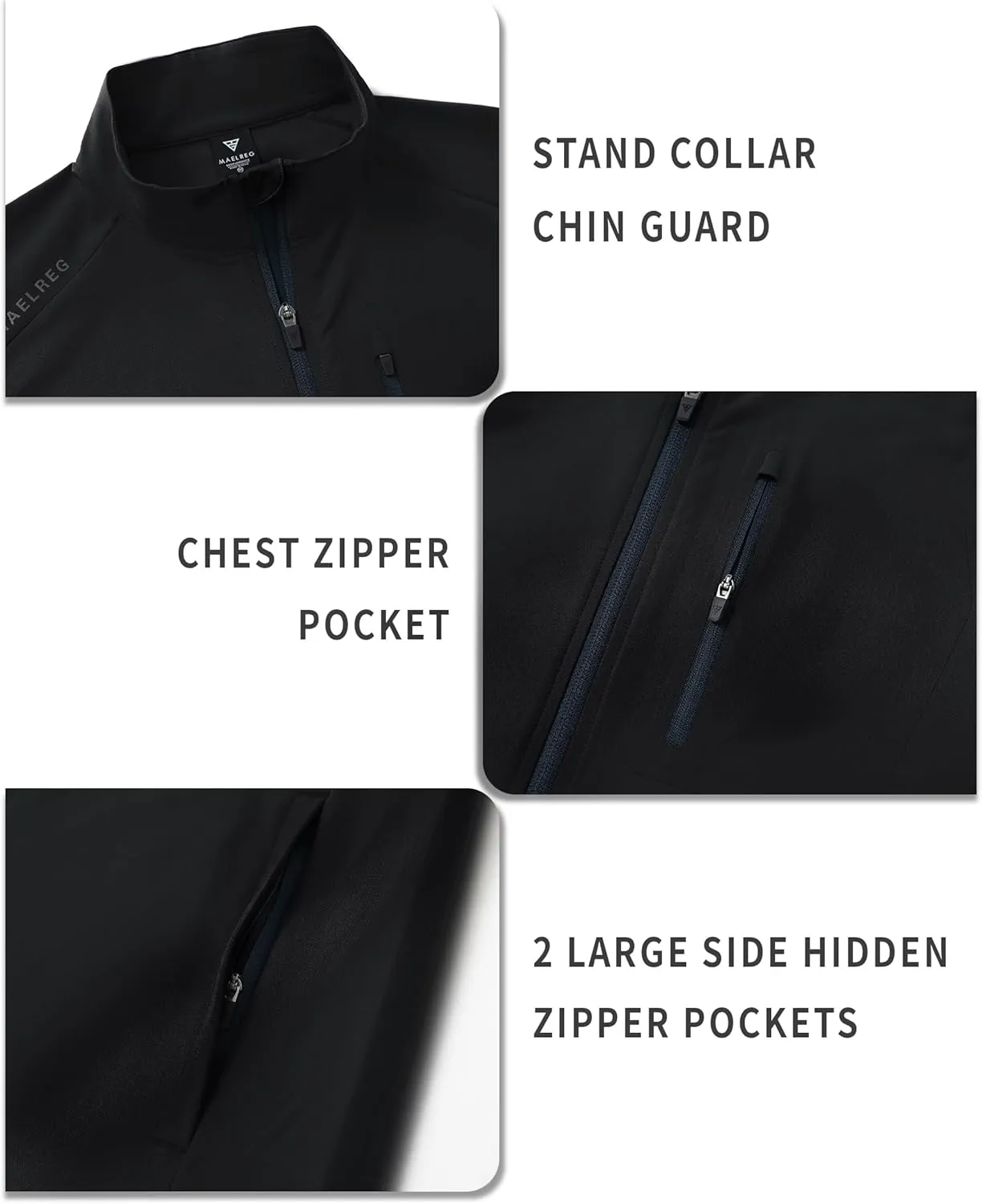 M MAELREG Mens Vests Outerwear Windproof Lightweight Softshell Vests Zip Pockets Sports Sleeveless Jacket Golf Vests for Men
