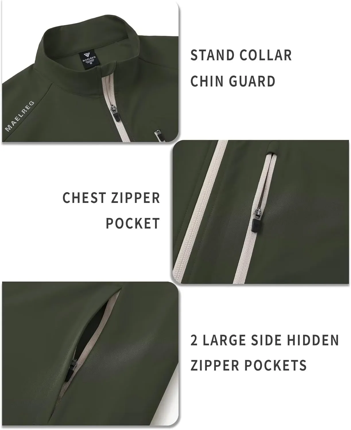 M MAELREG Mens Vests Outerwear Windproof Lightweight Softshell Vests Zip Pockets Sports Sleeveless Jacket Golf Vests for Men
