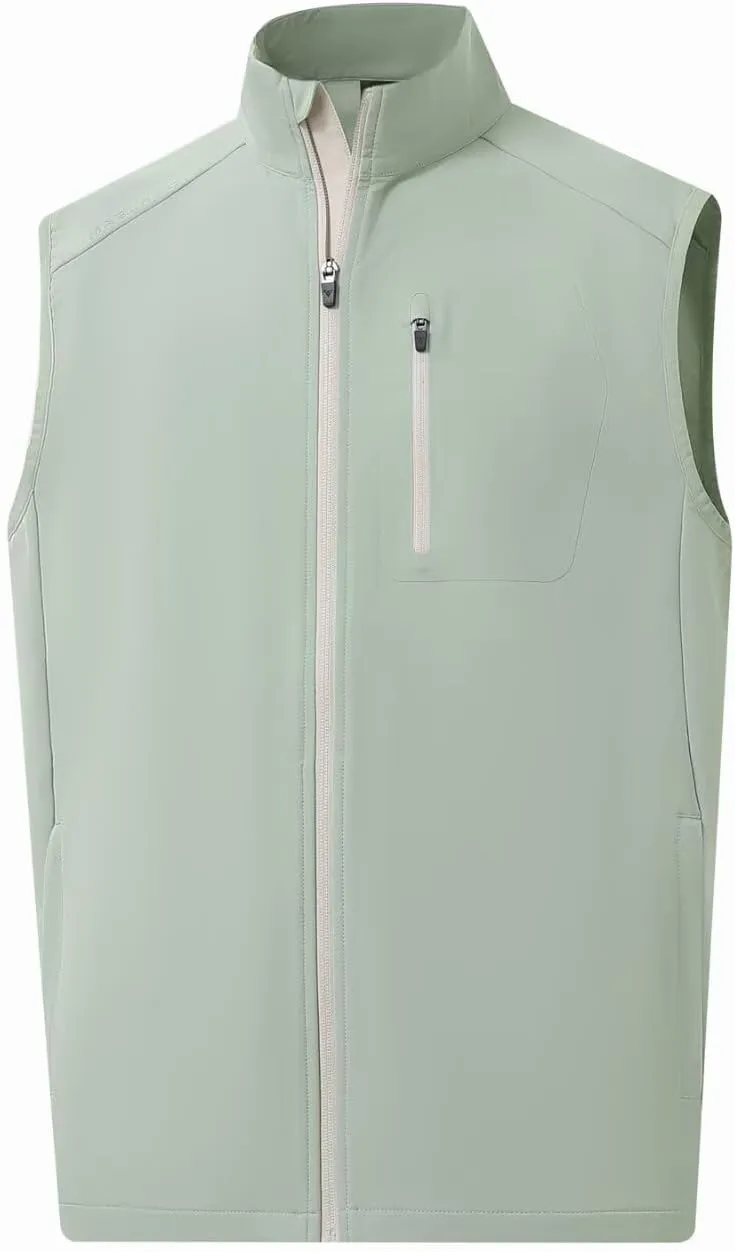 M MAELREG Mens Vests Outerwear Windproof Lightweight Softshell Vests Zip Pockets Sports Sleeveless Jacket Golf Vests for Men