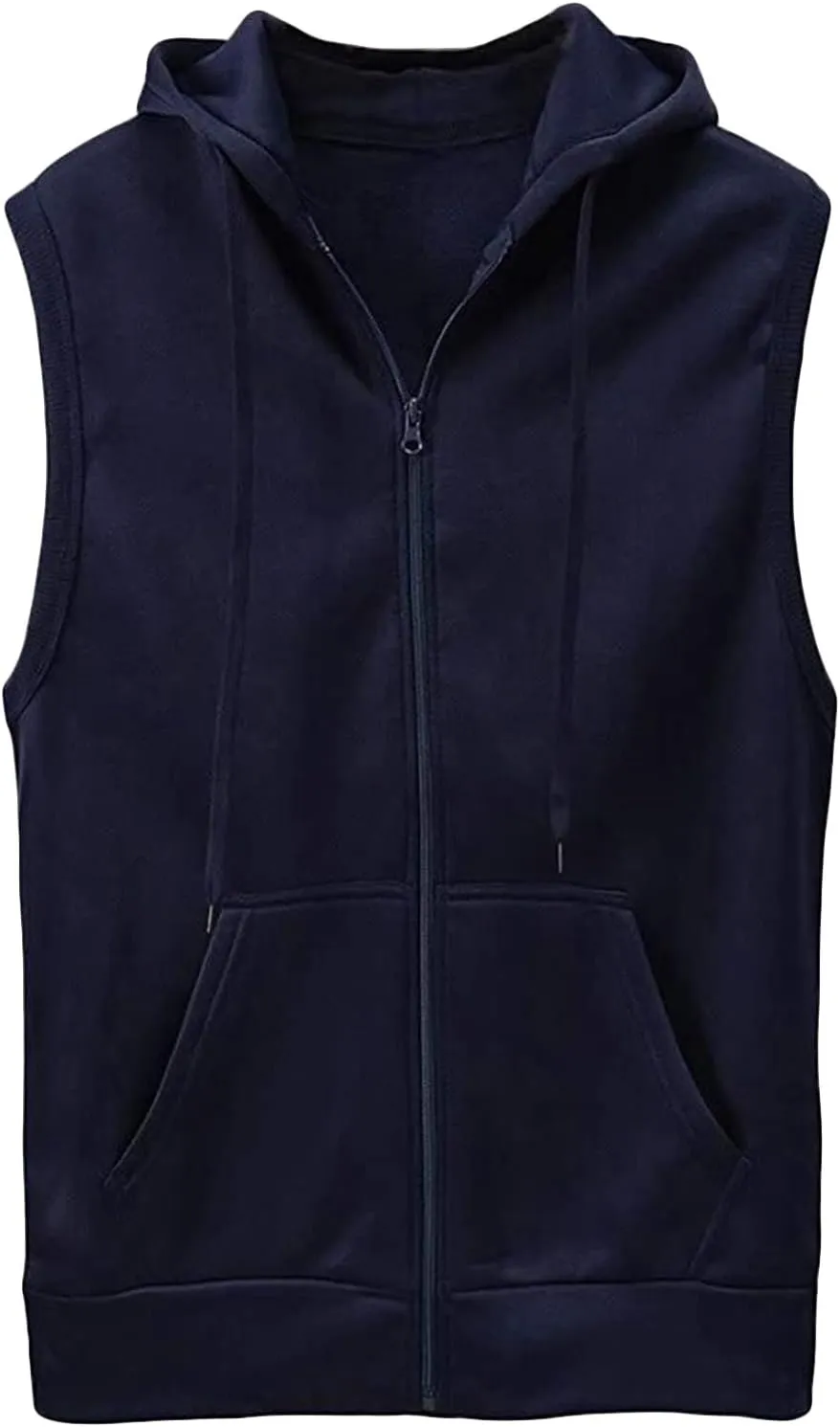 Maiyifu-GJ Zip Up Hoodie Tank Tops for Men Slim Fit Sleeveless Workout Hooded Shirt Casual Lightweight Zipper Hoodies Vests